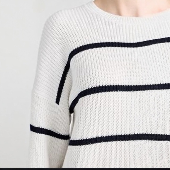 Splendid Parker Drop-Shoulder Stripe Loose Fit Casual Crewneck Sweater Size XS - Picture 7 of 13